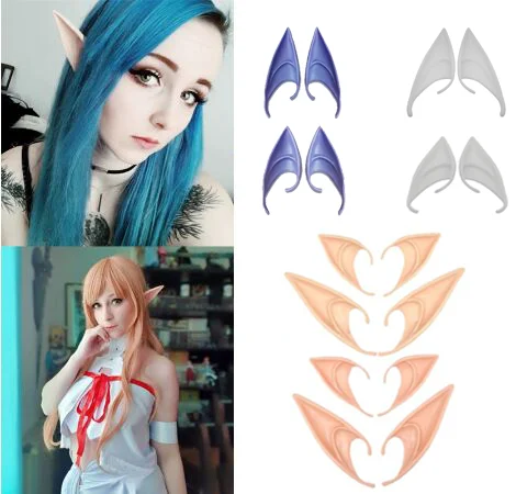 

1Pair Christmas Party Angel Elven Latex Ears Fairy Cosplay Costume Accessories Angel Elven Elf Ears Photo Props Adult Kids Toys