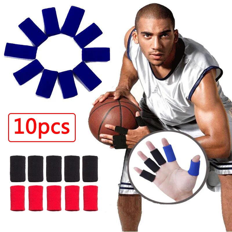 

10pcs Stretchy Sports Finger Sleeves Arthritis Support Finger Guard Outdoor Basketball Volleyball Finger Protection Accessories