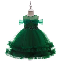 princess green flower girl dress tutu wedding birthday party kids dresses for childrens costume pearlsteenager prom designs