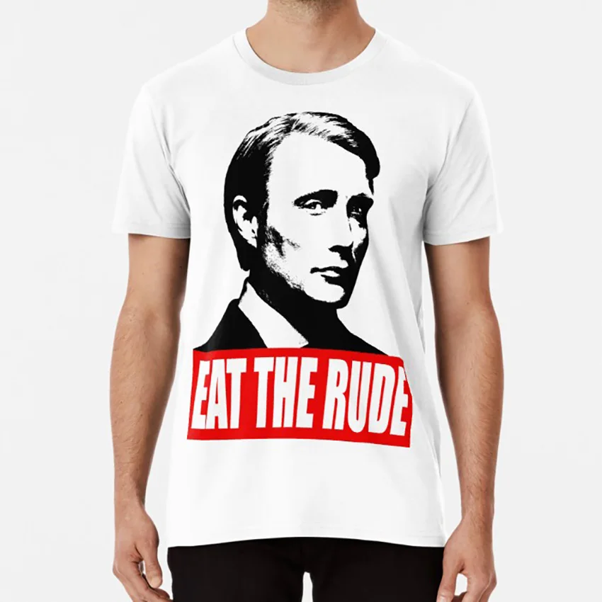 EAT THE RUDE Hannibal футболка hannibal lecter nbc hannigram mads mikkelsen hugh dancy hannibal|Мужские футболки| |