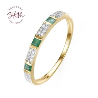 skm vintage 14k rose gold rings emerald rings for women brand designer engagement rings promise gift for wife luxury jewelry