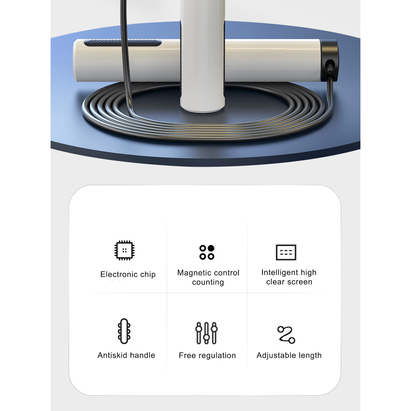 

Counting Skipping Rope Dual Magnetron Chip LED Screen Non-slip Handle Sports Accessories