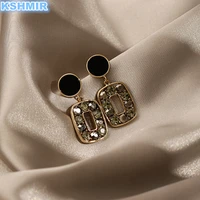 new classic rectangular gold drop earrings for woman 2021 korean fashion jewelry wedding party gothic girls luxury accessories