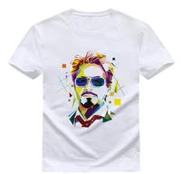 tony stark robert downey pure cotton o neck mens short sleeve t shirt european and american music rock and roll streetwear