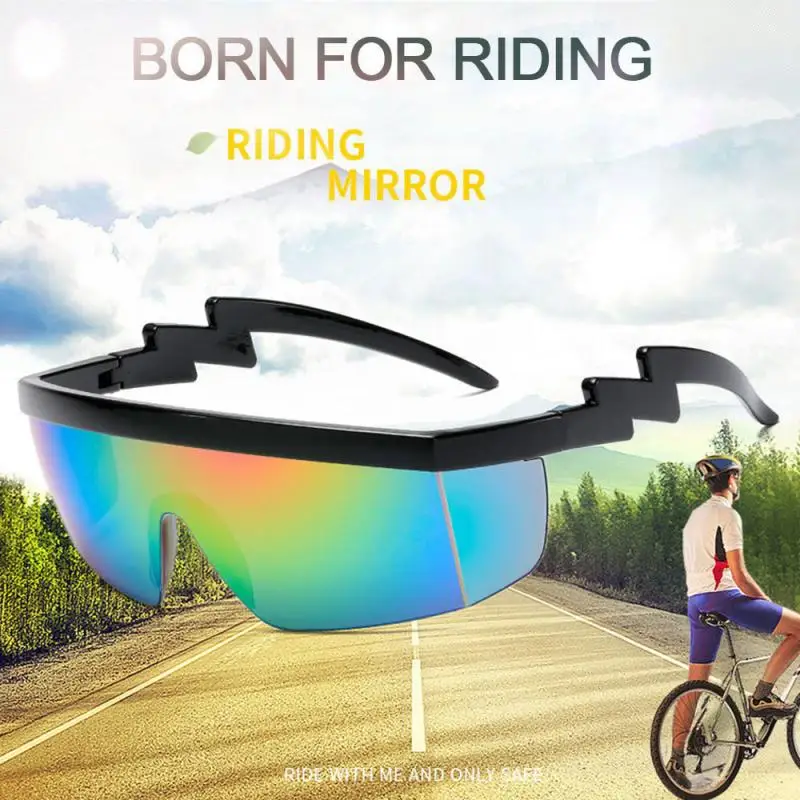 

Motorcycle Equipments Large exaggerated curved frame sunshade large mirror sunglasses half mask cover