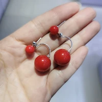 100 real 925 sterling silver stud earrings with pearl lasting shiny two red freshwater pearl ears fashion exquisite jewelry