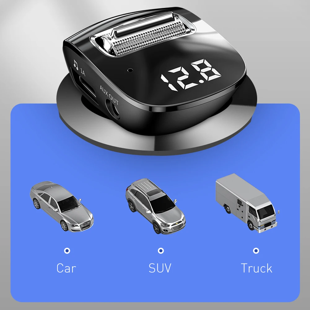 

Car FM Transmitter F40 U Disk MP3 Player USB Charger Bluetooth-compatible 5.0 AUX Handsfree Unique Parts Portable Car Ornaments