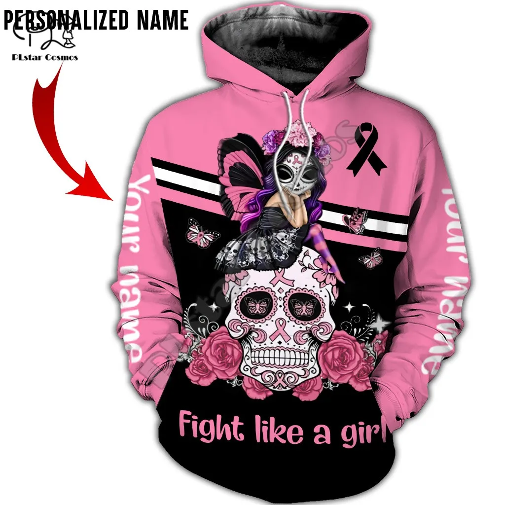 

PLstar Cosmos Breast Cancer Warrior Fighter 3D Printed Hoodies Sweatshirts Zip Hooded For Men/Women Casual Streetwear Style-B11