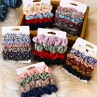 Набор эластичных резинок для волос в горошек для женщин, с принтом, в Корейском стиле, аксессуар для волос