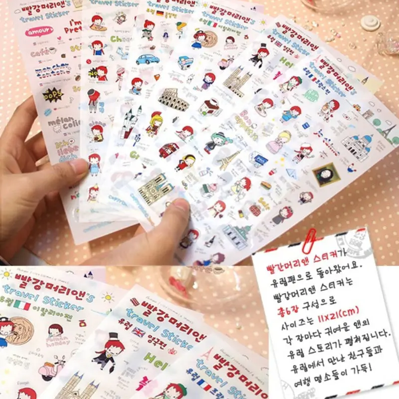 

9 Styles Cute Cartoon Toy Stickers Children Kids Scrapbooking Diary Album Decoration Adhesive Stickers