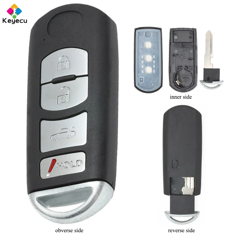 KEYECU Замена дистанционного ключа автомобиля в виде ракушки Чехол-2/ 3/ 4 кнопки +
