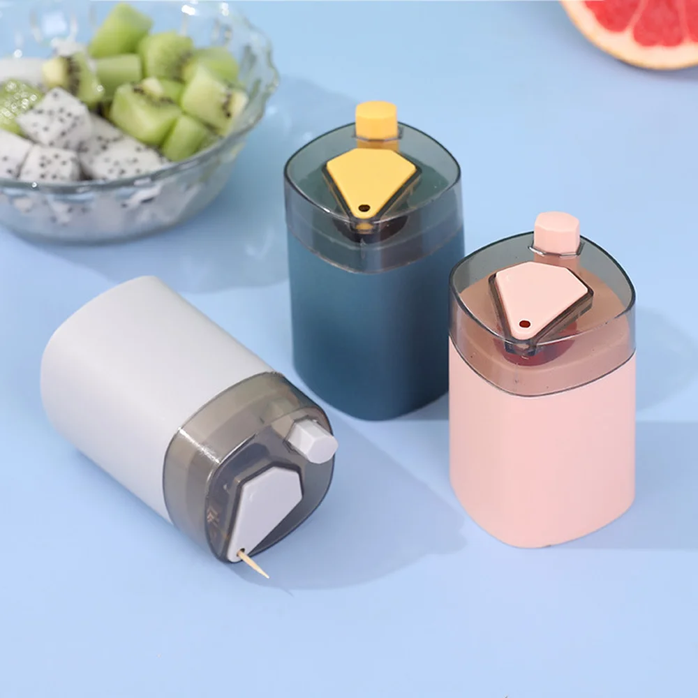 

1Pc Automatic Toothpick Holder Container Wheat Straw Household Table Toothpick Dispenser Storage Box Portable Home Decor