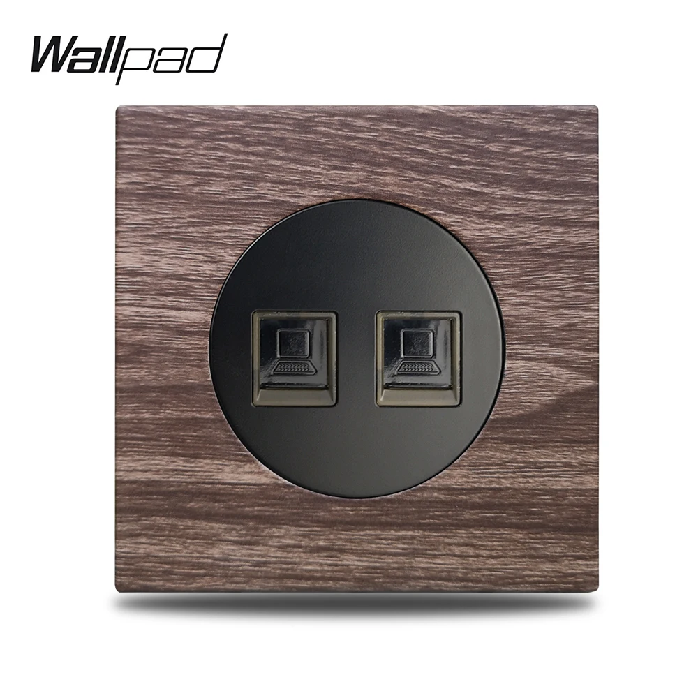 

Wallpad L6 Genuine Wood Panel 2 x PC CAT6 Computer Ethernet Data Internet Socket Wall Wiring Outlet