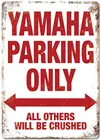 Белая металлическая настенная табличка Yamaha, классический велосипед, крест, дорожный декор, Забавный Алюминиевый металлический жестяной знак
