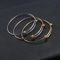 adjustable bracelets for women simple 316l stainless steel bangles wristband rose gold silver color 2021 fashion jewelry gifts
