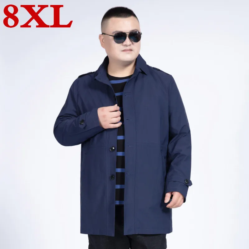Новинка мужской тренчкот большого размера плюс 7XL 8XL на весну и осень Мужской
