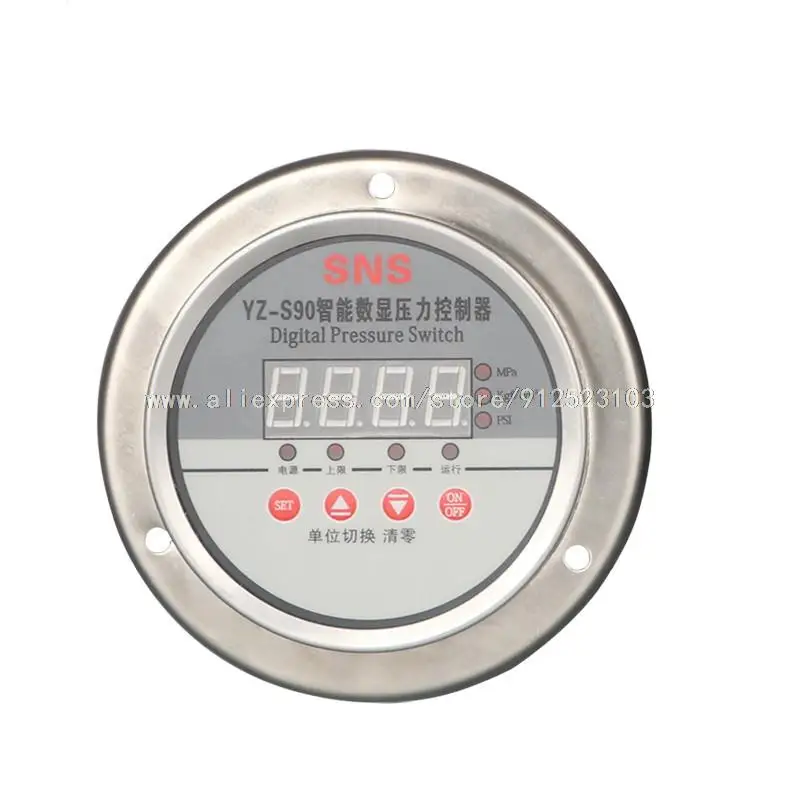 

YZ-S90 Stainless Steel Pressure Switch Controller Intelligent Digital Display Vacuum Electric Contact Pressure Gauge