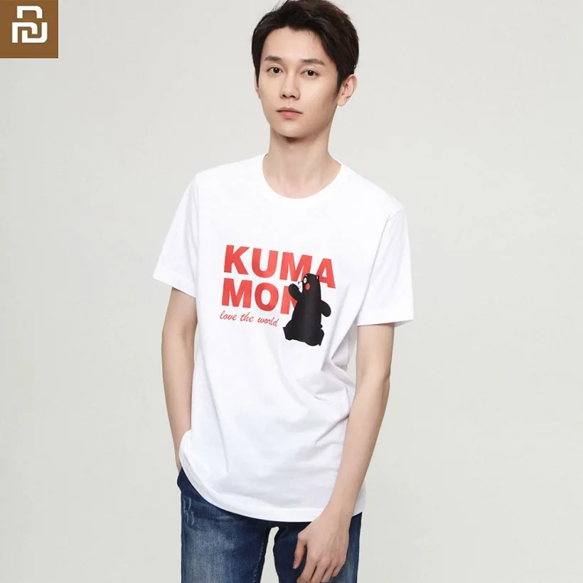 Футболка Youpin с милым медведем приятный для кожи хлопковый дышащий Топ отдыха