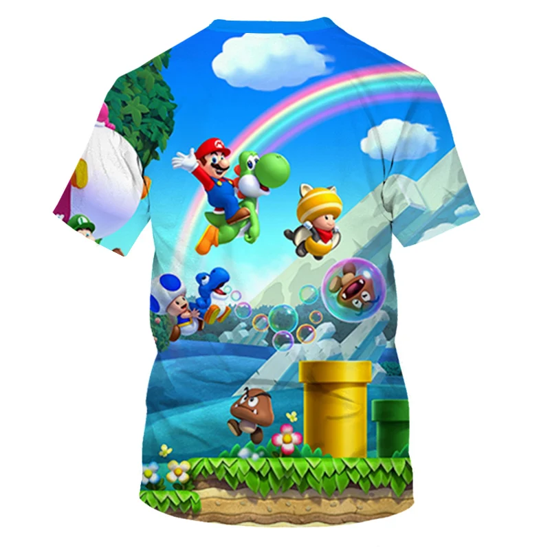 

Men Women Summer Breathable T-shirt Funny Cartoon 3d T Shirt Cute Style Classic Game Mario Kids Clothes Casual Boys Girls Tops