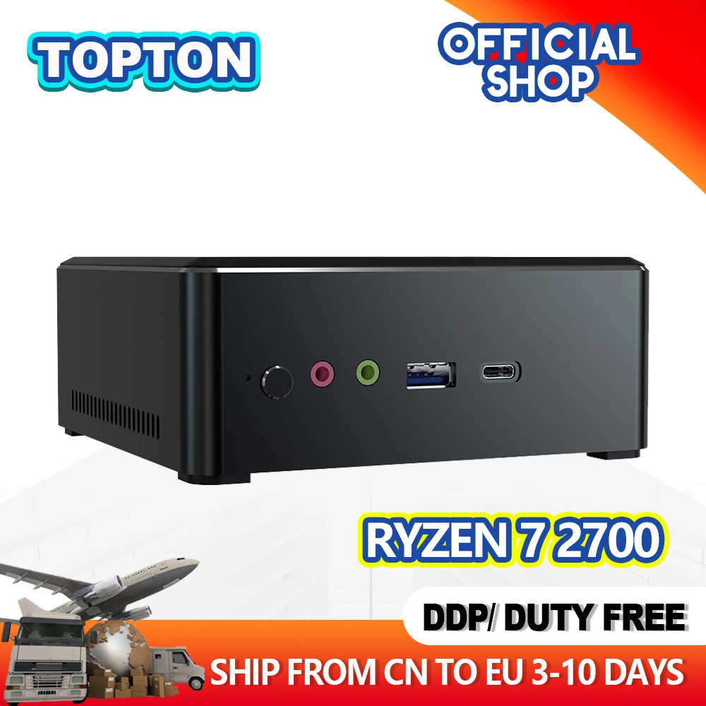 Topton Лучшая Продажа AMD Мини компьютер Ryzen R5 3550H R7 2700U Vega Graphic M.2 NVMe + 2 5 'SATA игровой ПК