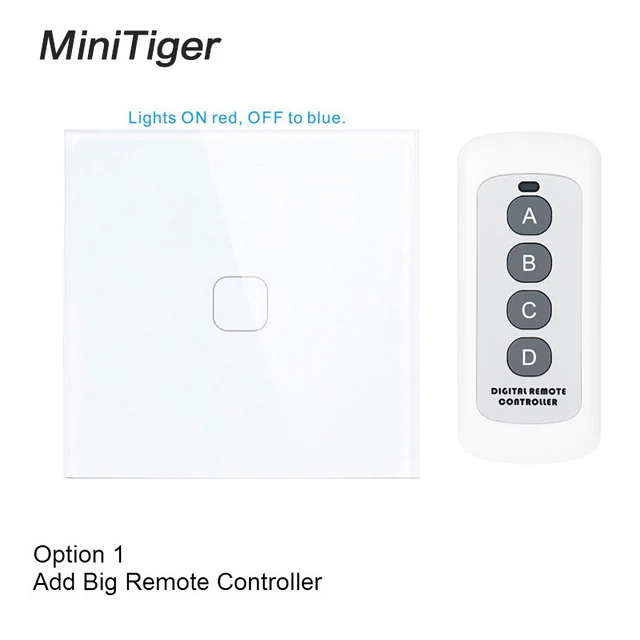 White MT-Y601B Minitiger сенсорный выключатель 1 2 банда 1 способ беспроводной пульт дистанционного управления светильник Светодиодный индикатор для RF433 умный дом сенсорный переключатель - Цвет: White MT-Y601B