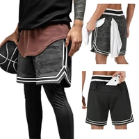 men shorts 2020 camouflage basketball joggers sweatpants zipper pocket casual fast drying black summer mesh short pants