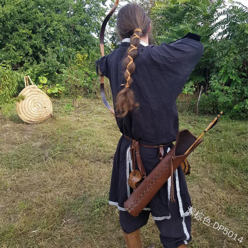 Средневековая винтажная кожаная пояс стрельба из лука колчан держатель для