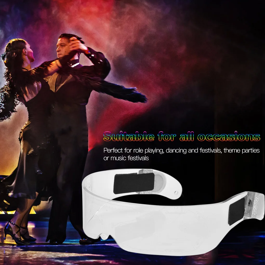 

Party Glasses LED Club Eyeglasses Battery Powered Colorful Goggle Nightclub Glowing Eyewear for Bar KTV Birthday Party Decor