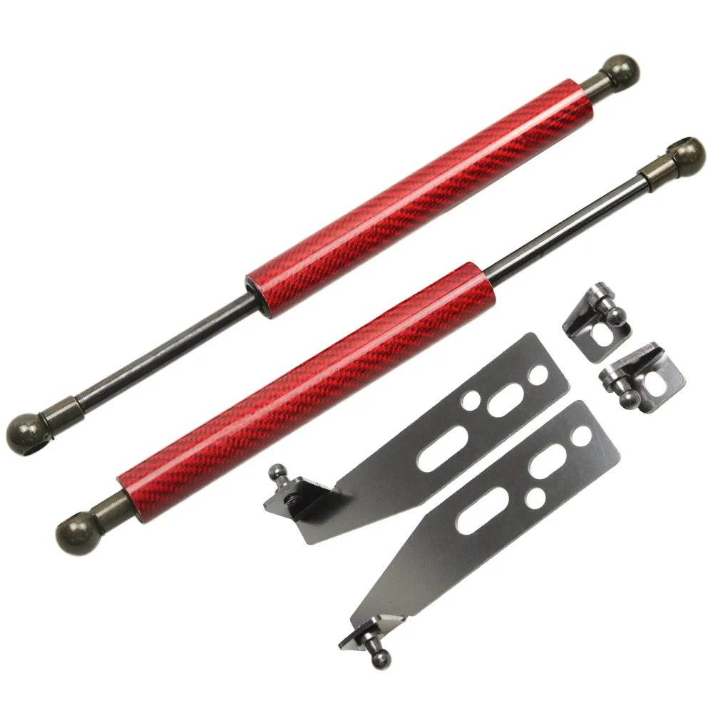 red carbon fiber Для Toyota Yaris, echo Vitz 1999-2005 шрифт капота изменить газовые стойки подъем поддержка Амортизатор аксессуары для амортизаторов - Цвет: red carbon fiber