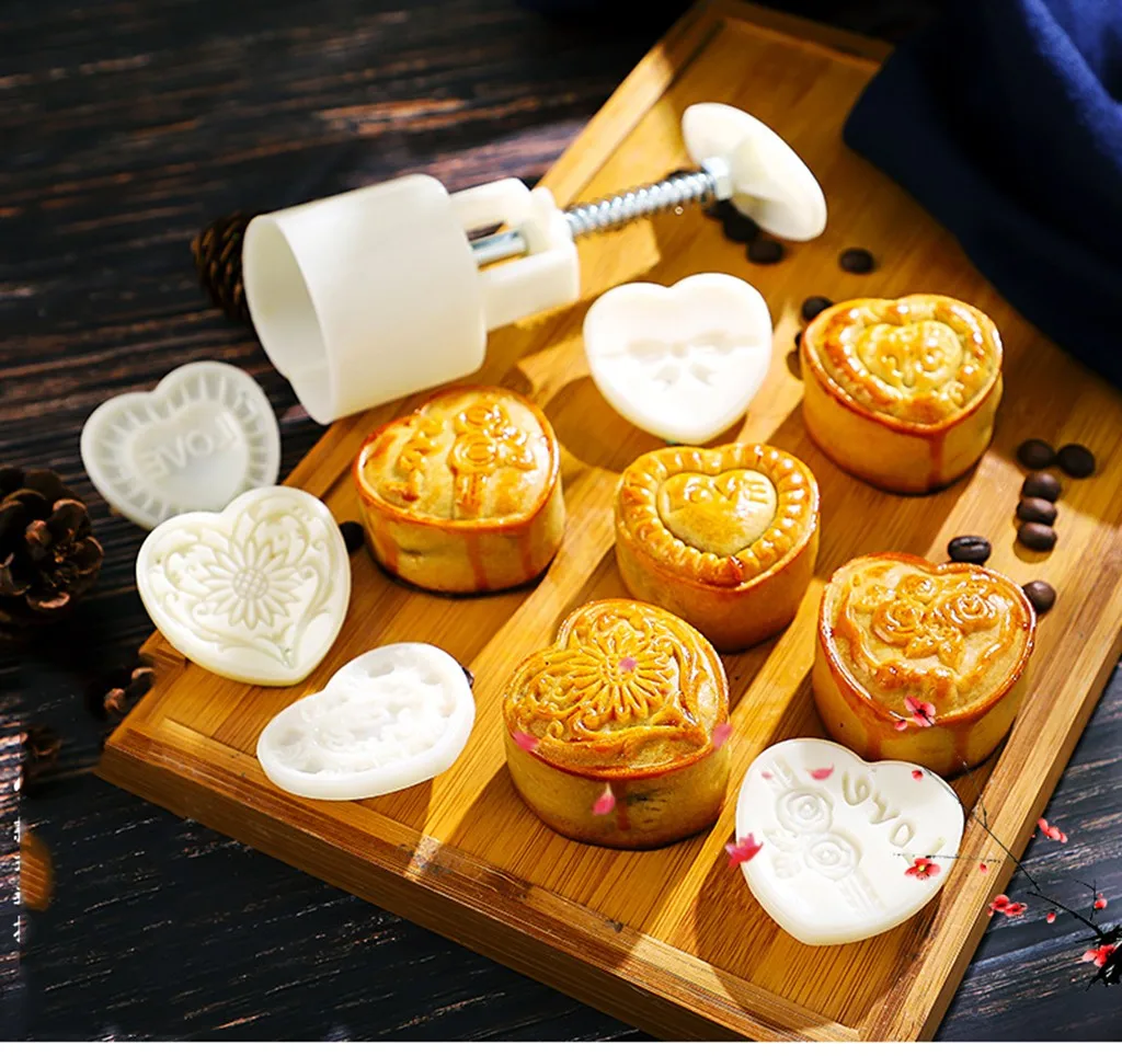 Mooncake плесень цветок середины осени фестиваль Ручной пресс луна торты резак формы