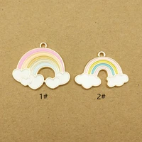 10pcs enamel rainbow charm for jewelry making fashion earring pendant necklace bracelet accessories diy findings craft supplies