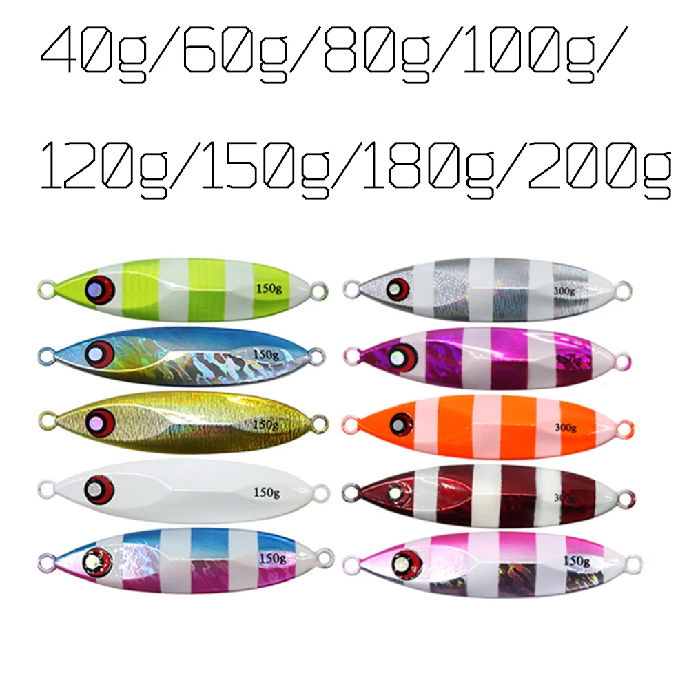 1PC 40g-100g Luminous Fishing Wobblers Crank Iron Plate Lure Minnow Bionic Fake Luya Sink Bait Tackle for Sea Bass Accessories | Спорт и