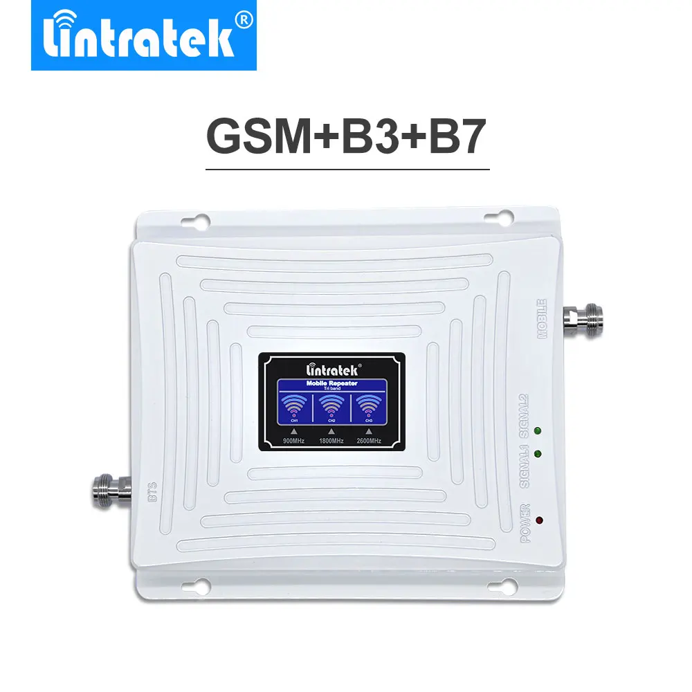 Усилитель трехдиапазонного сигнала Lintratek Repetidor GSM 900 МГц 4G LTE B3 + B7 1800 2600 усилитель