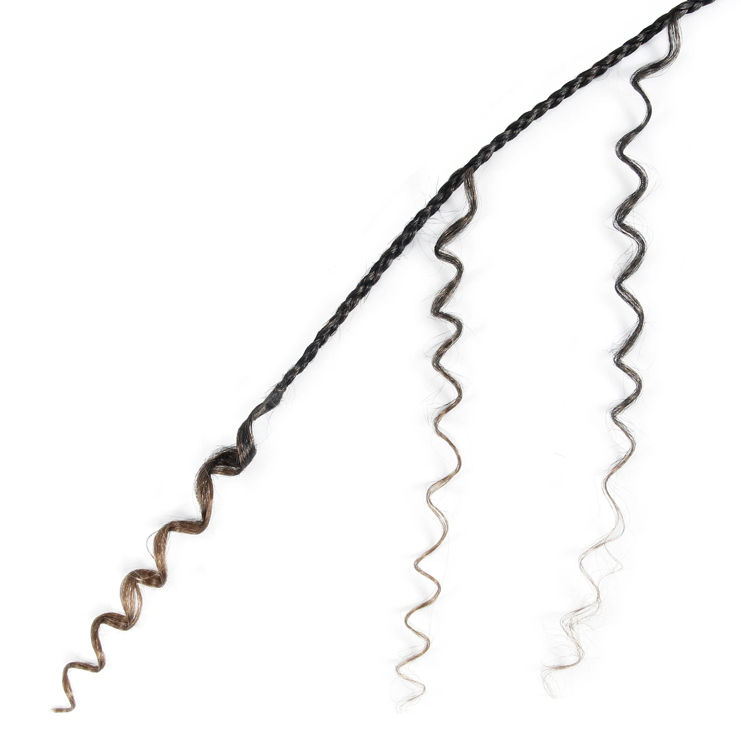 YXHAIR 20 Inch Synthetic Crochet Hair Extension Curly River Goddess Jumbo Box Braids Bohemian End Ombre Black Brown Curl |