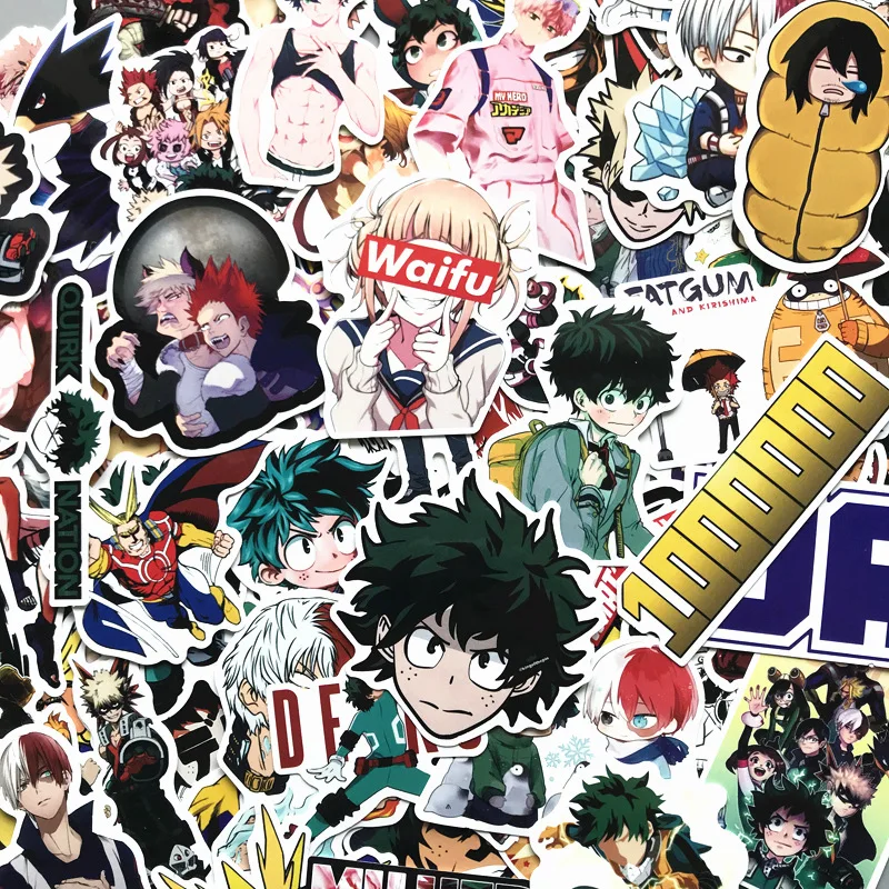 

73pcs My Hero Academia Suitcase Stickers Laptop Skateboard Izuku Midoriya Might Boku No Anime Character Decals