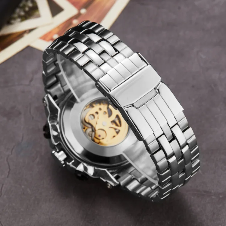 

Automatic Mechanical Men's Personalized Fashion Watch Full Steel Belt Hollow Mechanical Watch