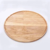 japanese round rubber wood pan plate fruit dishes saucer dessert dinner bread wood plate tea tray
