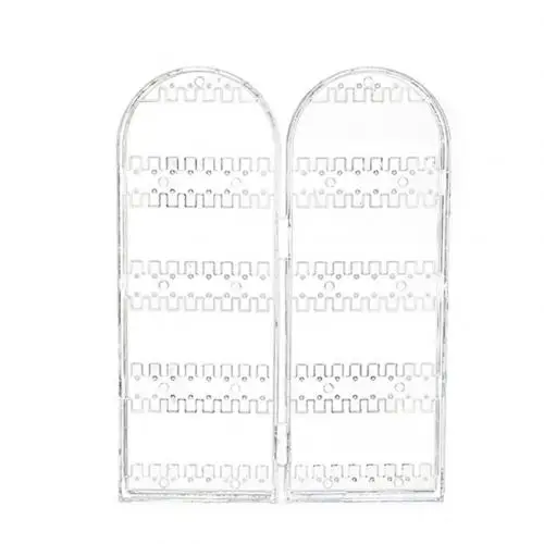 Transparent Складной держатель для сережек с 120 отверстиями, органайзер, стеллаж для хранения ювелирных изделий, колье, ювелирная стойка, дисплей - Цвет: Transparent