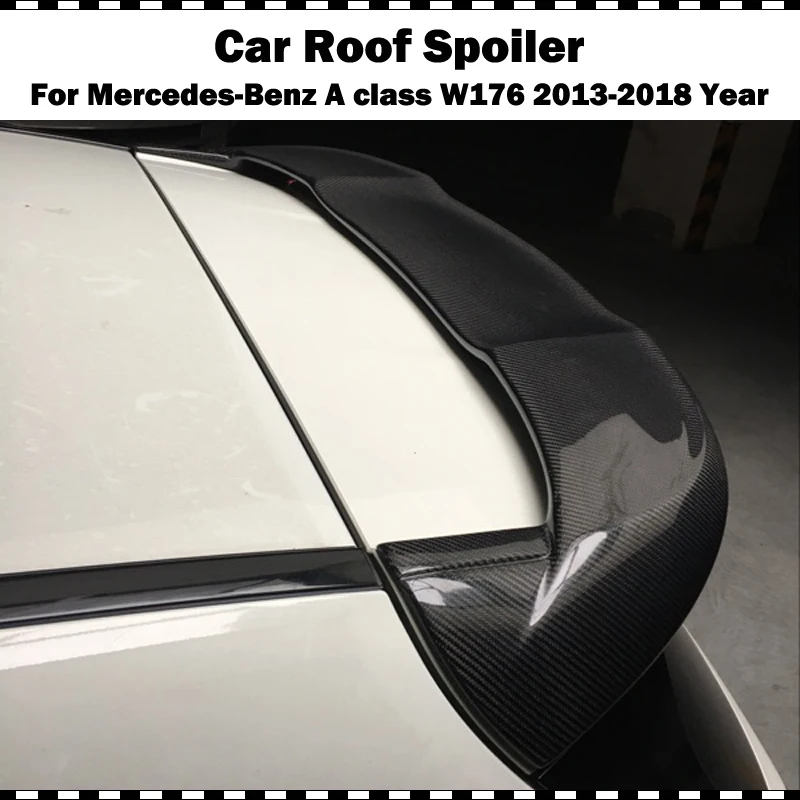 W176 шт. Стиль углеродного волокна задний спойлер антикрыло на крышу для Mercedes Benz A