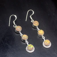 gemstonefactory big promotion 925 silver fantasy jewelry dichroic glass women ladies gifts dangle drop earrings 20212385