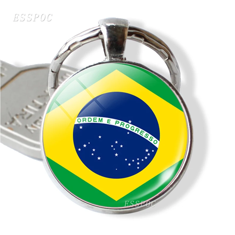 Национальный флаг США, Великобритании, Германии, России Испания брелок со стеклянным кабошоном ювелирный брелок кольцо Для женщин Для мужчин кулон Patriot сувенир подарки
