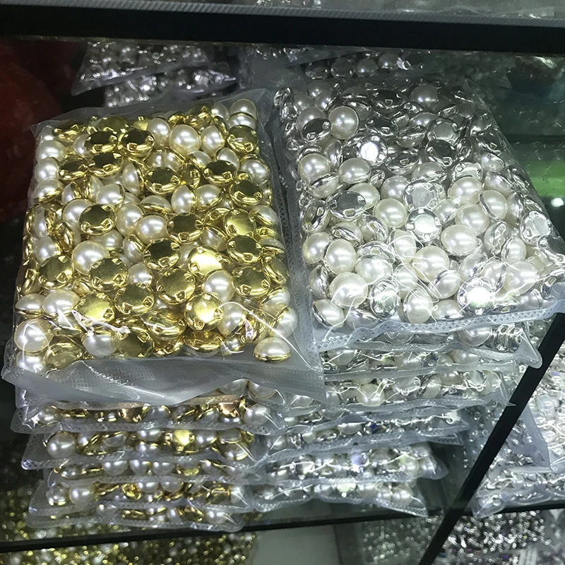 RESEN 6 мм 8 10 12 Швейные жемчужные бусины разных размеров стразы для пришивания