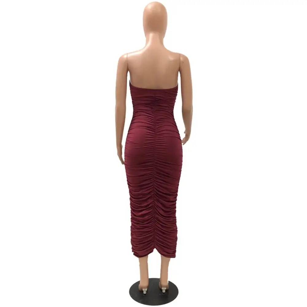 Сексуальное платье с открытыми плечами Бордовое без рукавов длинное открытой