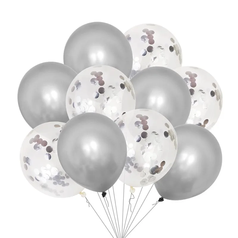 silver balloons Вечерние гирлянды из розового золота для близнецов, гирлянды для баннеров розового и голубого цветов, Свадебные гирлянды из флажков вечерние украшения - Цвет: silver balloons