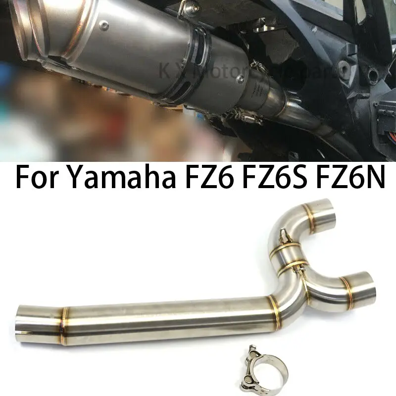 

Motorcycle Exhaust System Middle Pipe Front Link Connect Pipe Motorbike Accessories Escape MOTO For Yamaha FZ6 FZ6N FZ6S