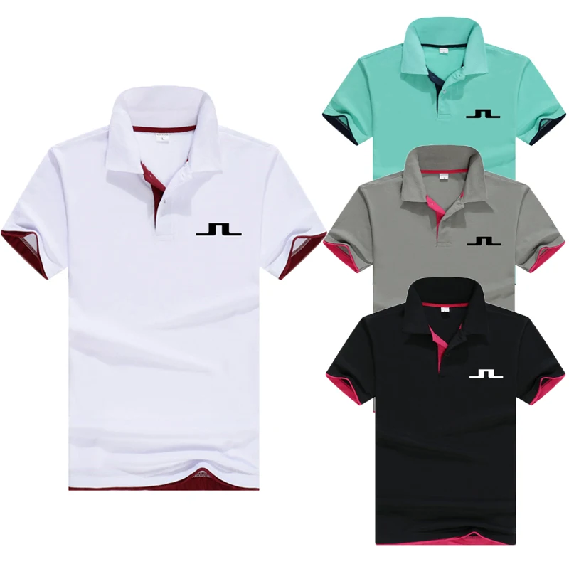 

Summer Golf Wear Mens Short Sleeve Breathable Sweat Wicking Sport Polo Shirt Men Golf Shirt Contrast Top Outdoor Sports Jersey