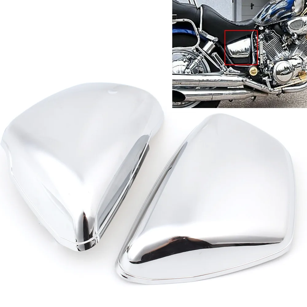 

Боковой обтекатель для аккумулятора мотоцикла, хромированный защитный чехол для Yamaha XV 700 750 1000 1100 Virago 1984 и выше