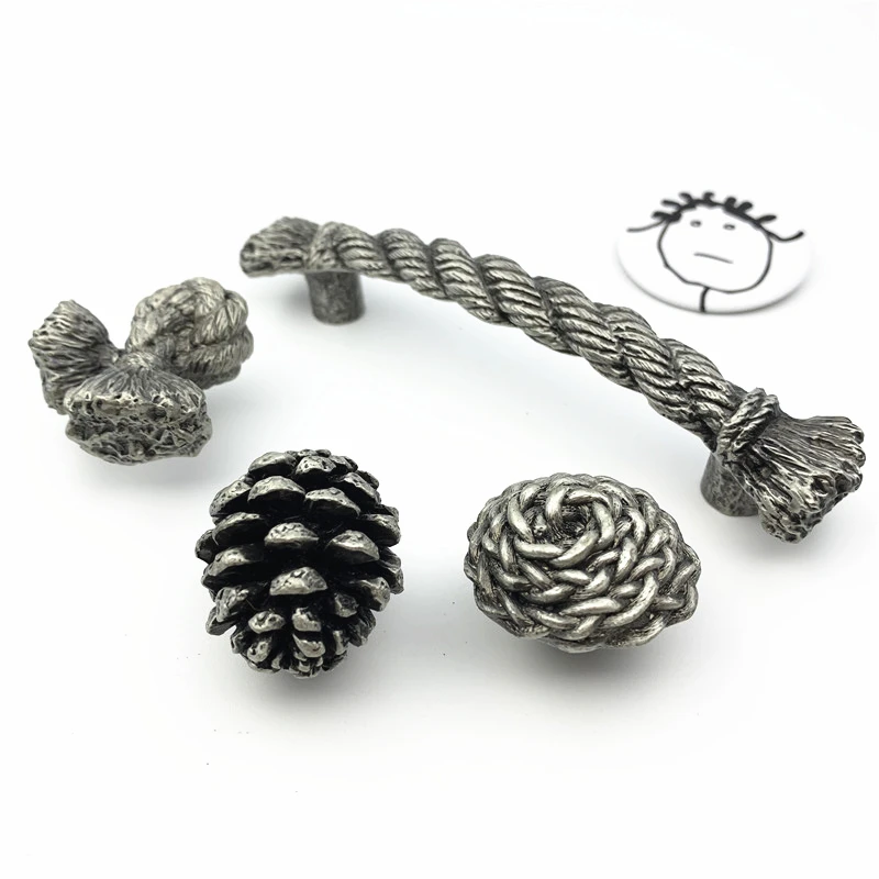 Ручка плюшевого мишки LCH в скандинавском стиле креативная Матовая серебристая