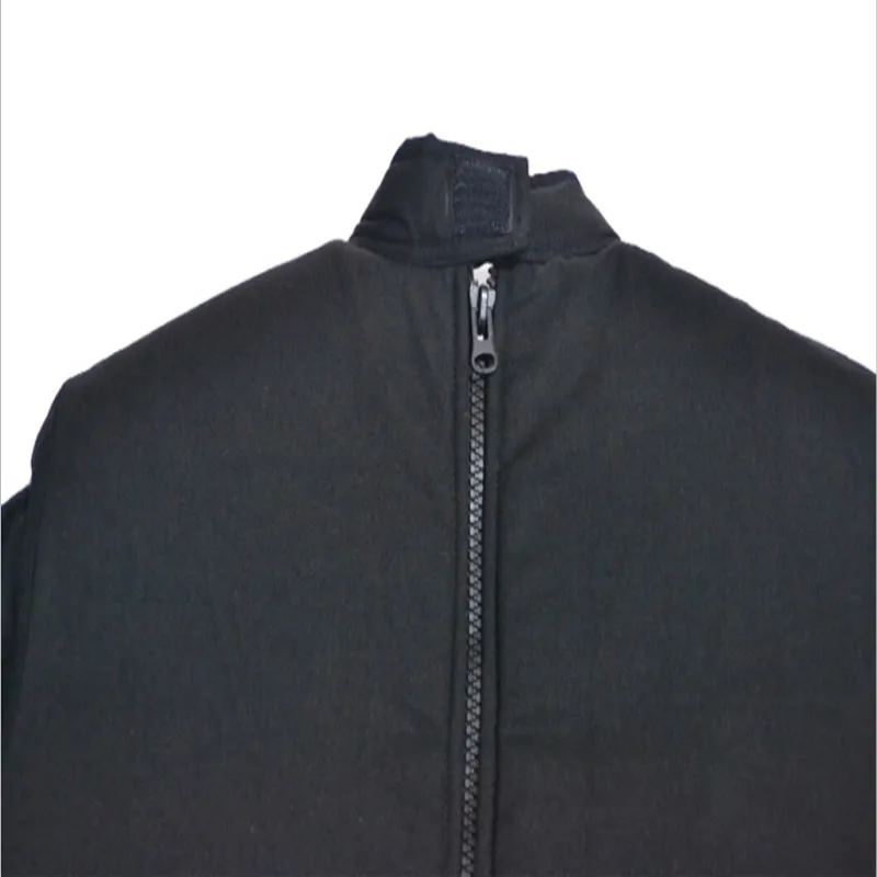 Парусиновая куртка без рукавов и длинных тип молнии сзади изделия для