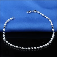 new classic simple small round ball bead anklets foot chain for 925 sterling silver ladies foot anklet bracelet women jewelry